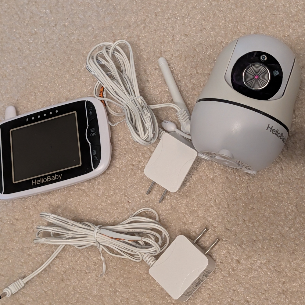Hello baby hb66tx hb66rz monitor zoom video & audio no wifi 2 way talk music